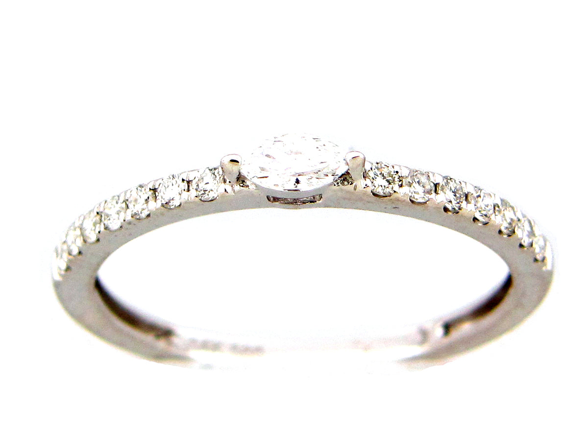 DIAMOND MARQUISE RING, 14KW (N)