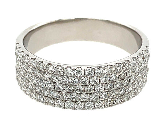 DIAMOND 5 ROW RING, 8.1MM, SIZE 11