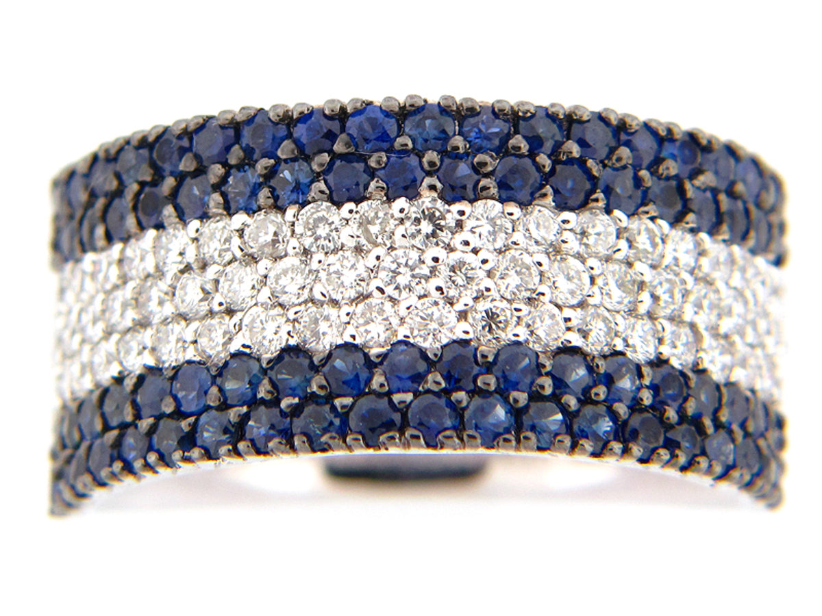 SAPPHIRE & DIAMOND RING, 14KW (H), C=1.29