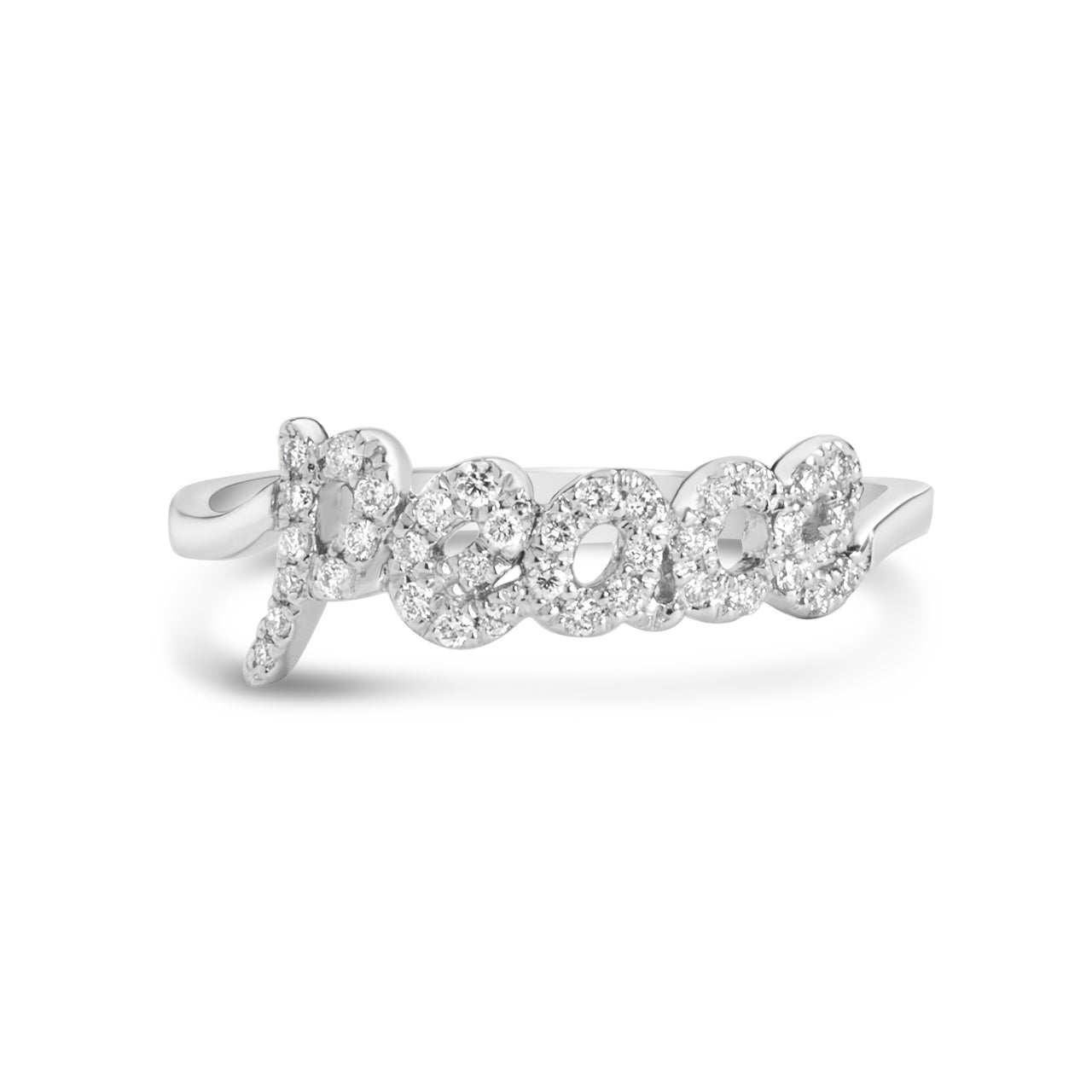 Diamond Peace Script Ring