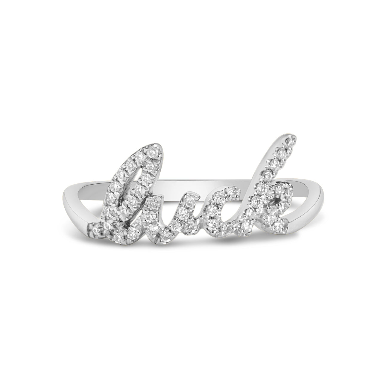 Diamond Luck Script Ring