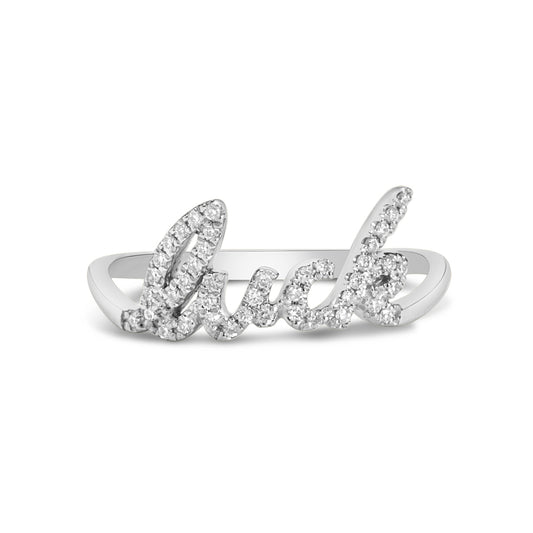 Diamond Luck Script Ring