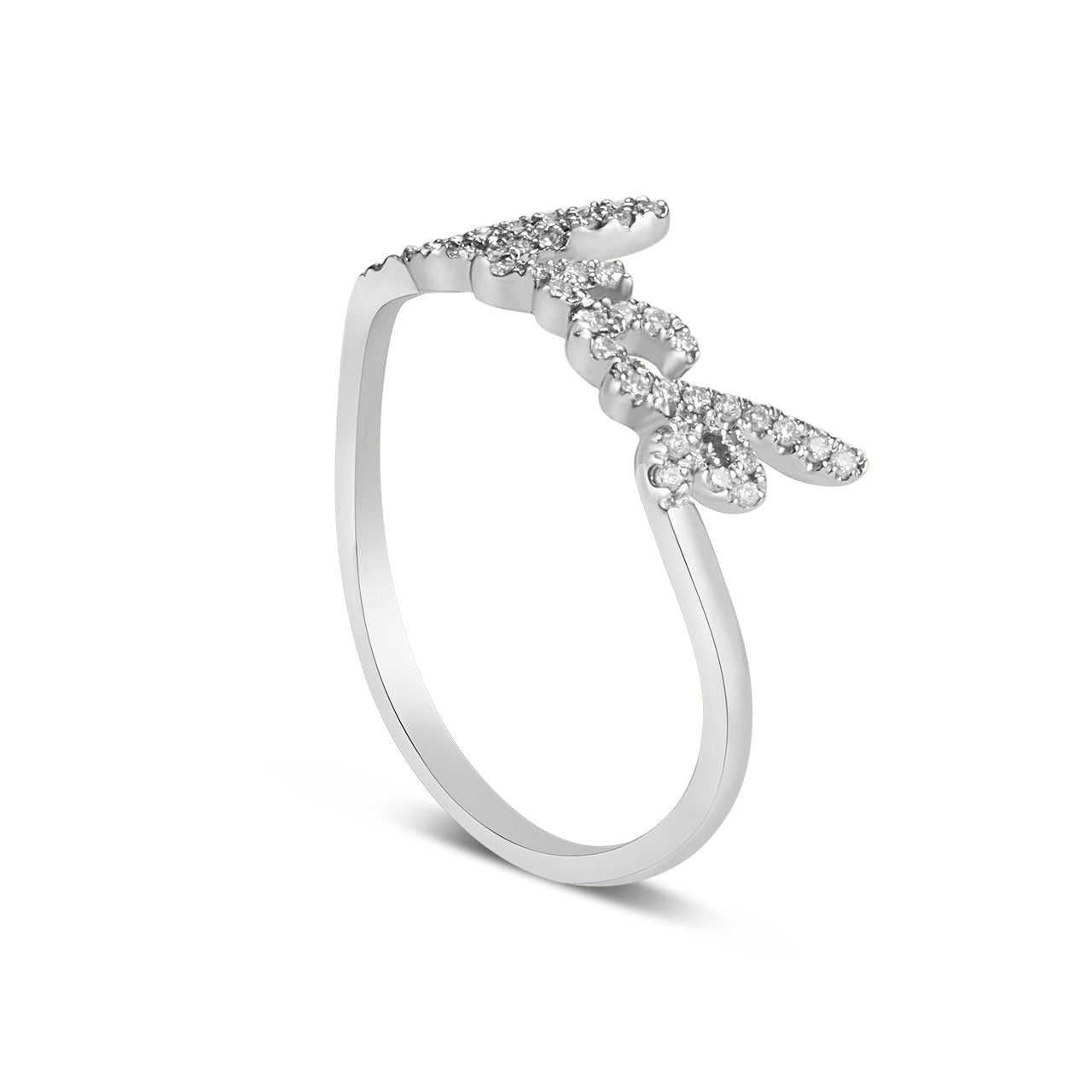 Diamond Luck Script Ring