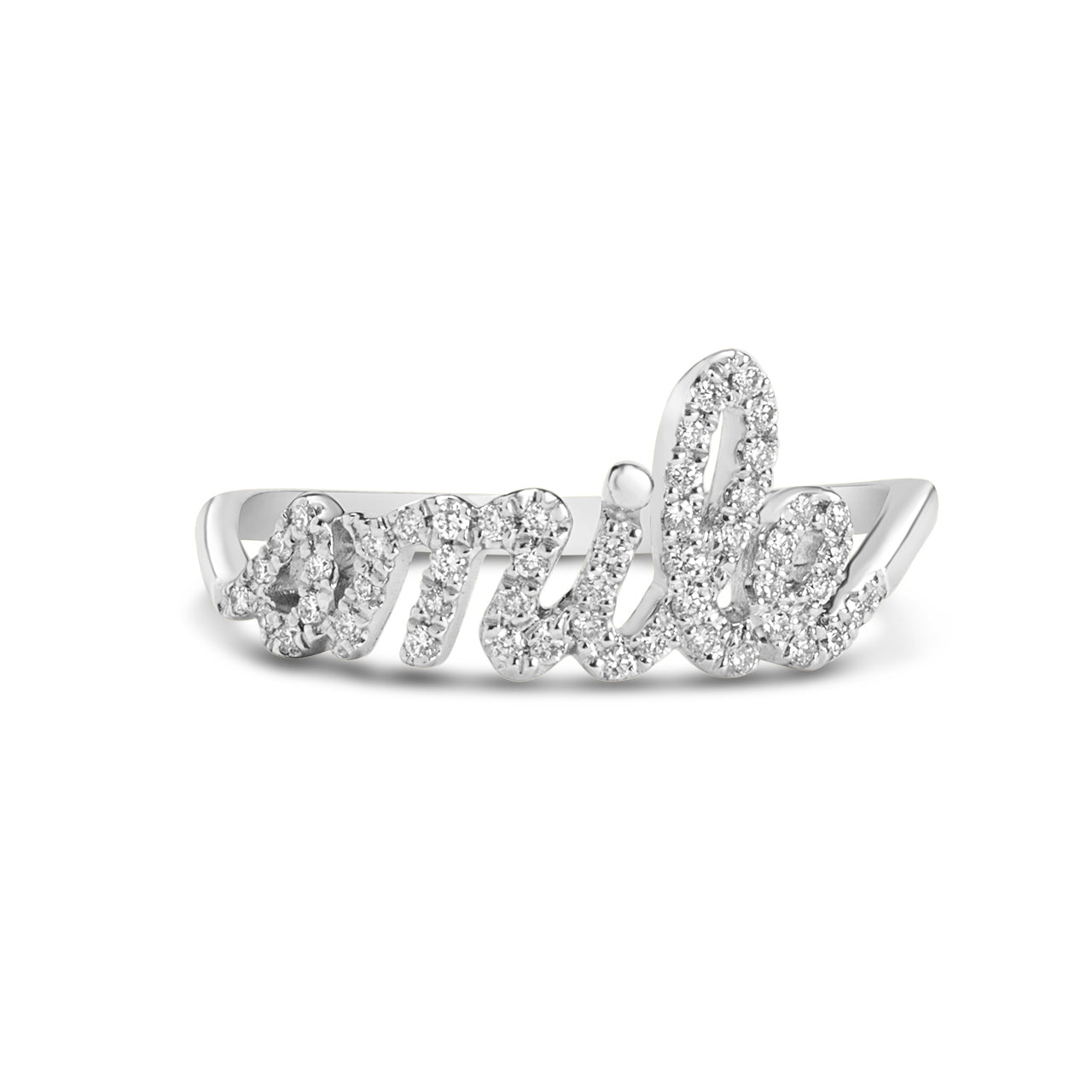 Diamond Smile Script Ring