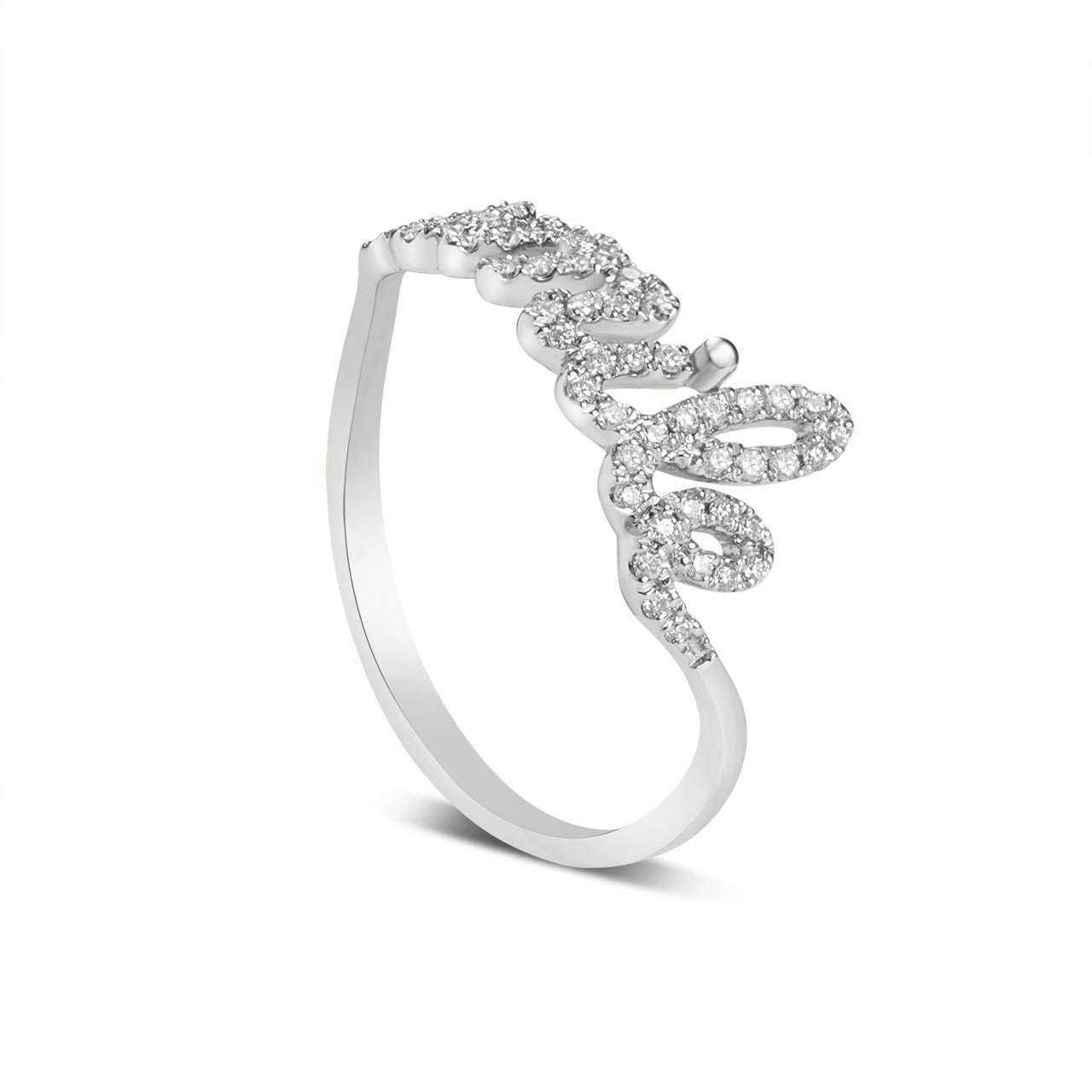 Diamond Smile Script Ring