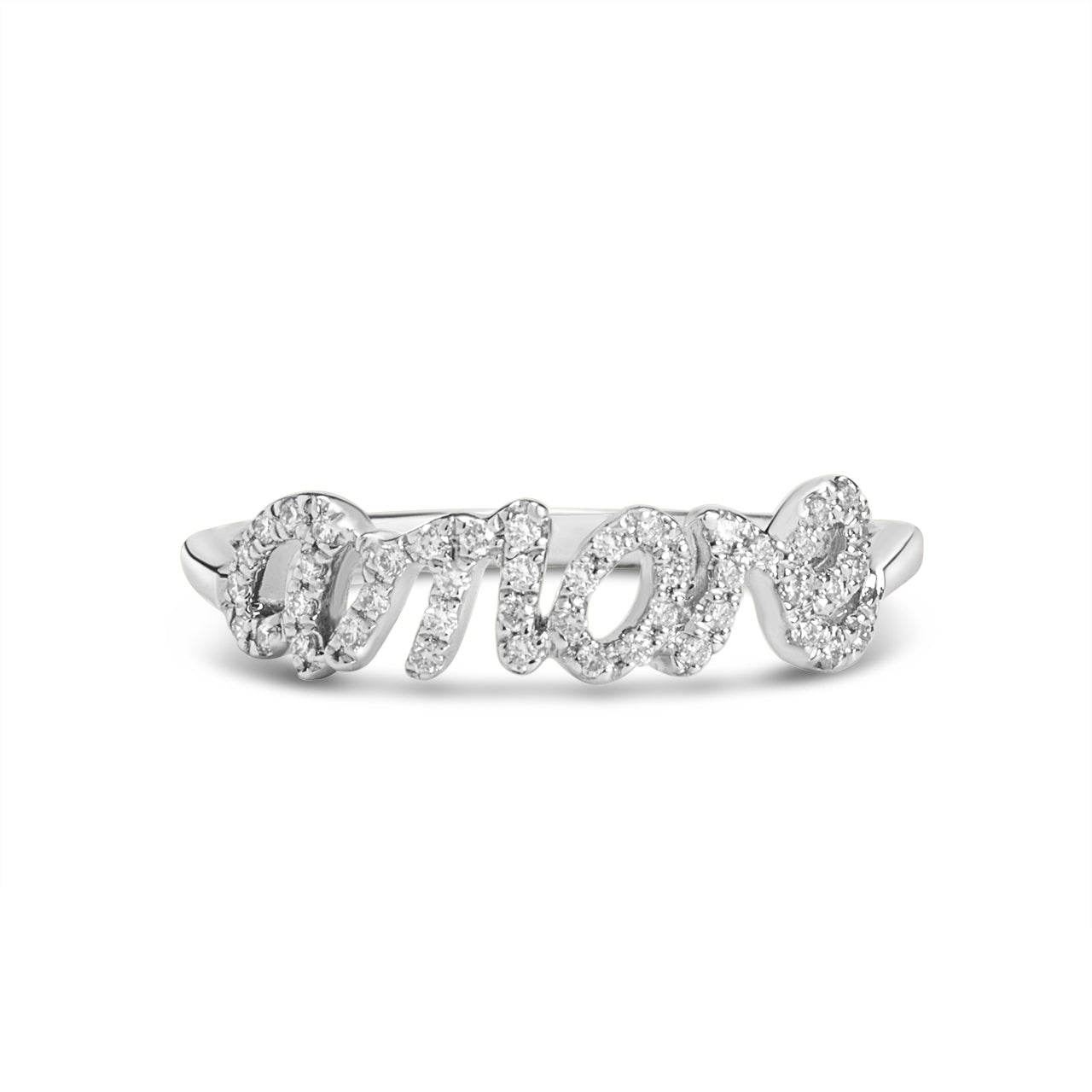 Diamond Amore Script Ring