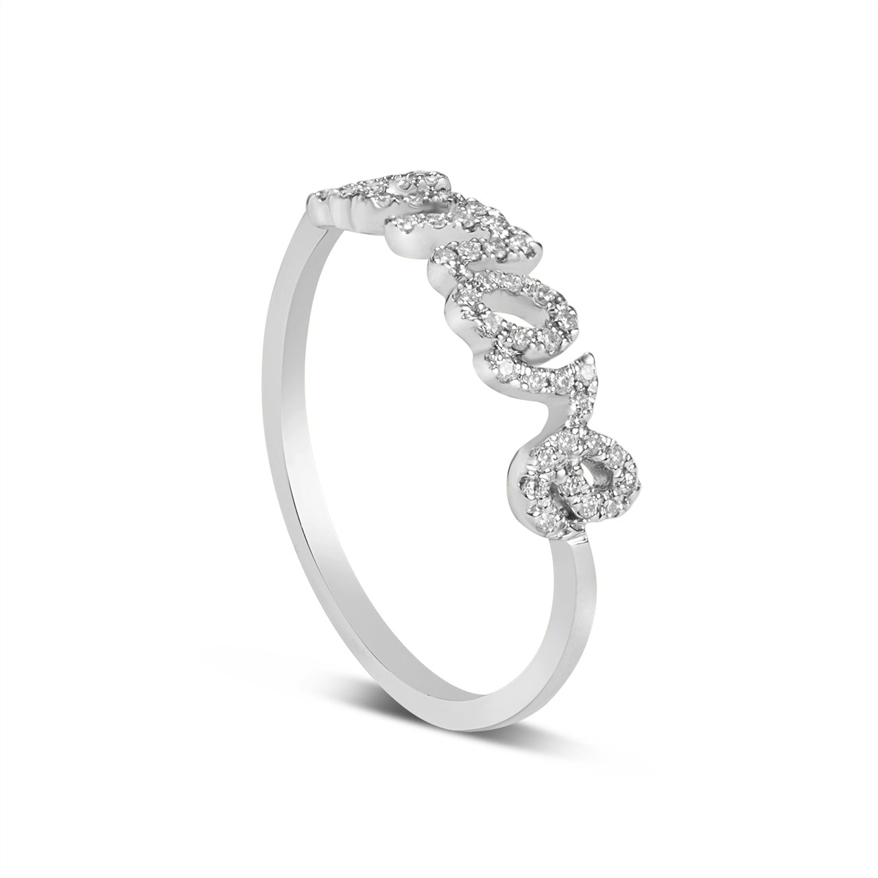 Diamond Amore Script Ring