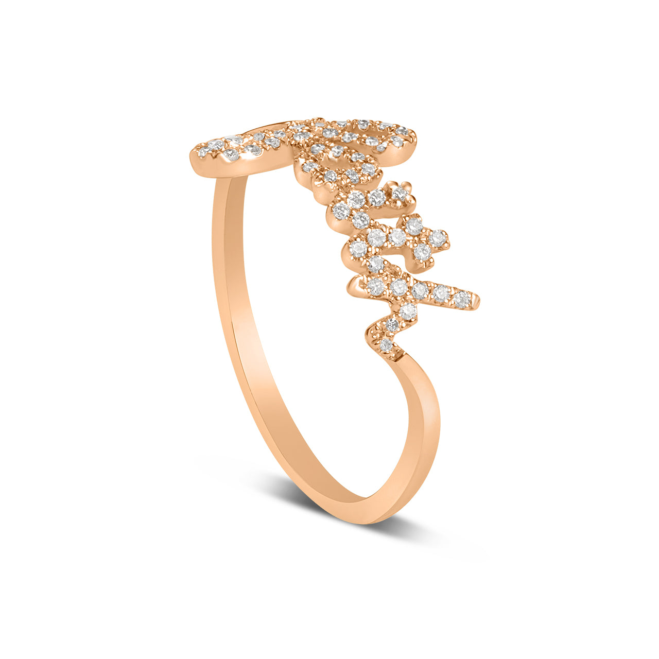 Diamond Faith Script Ring