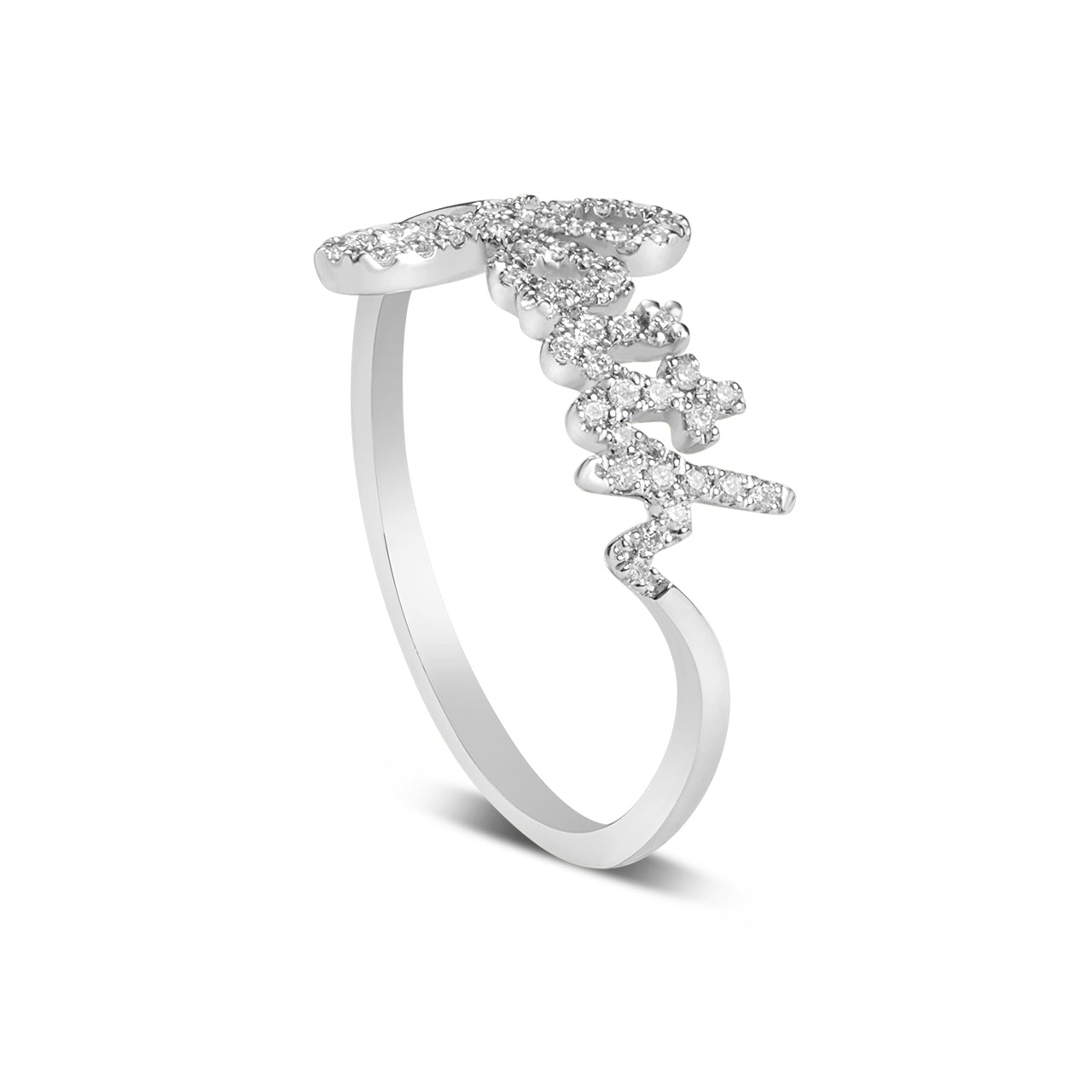 Diamond Faith Script Ring