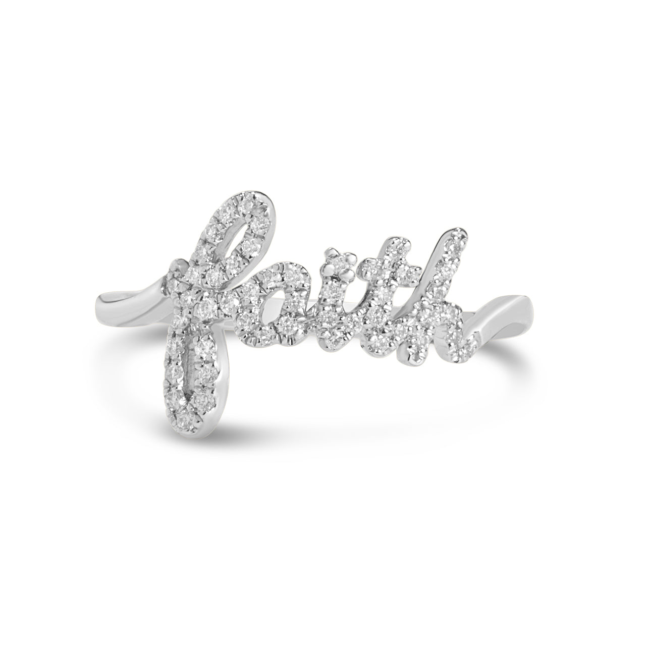 Diamond Faith Script Ring
