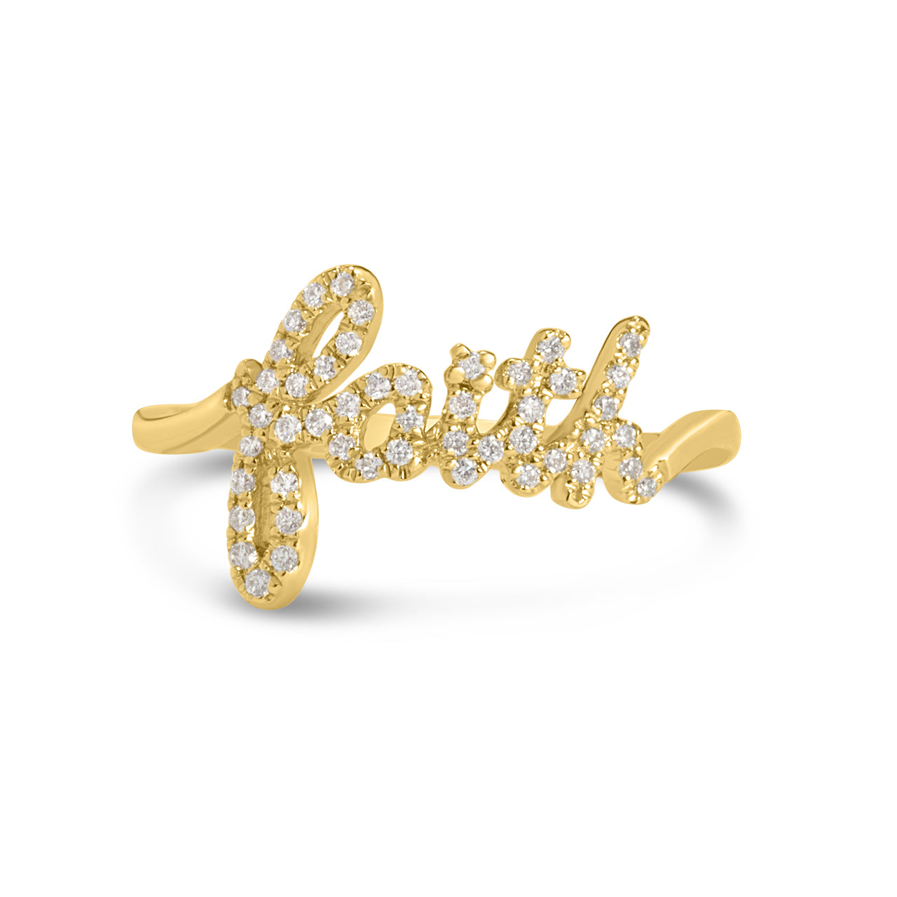 Diamond Faith Script Ring