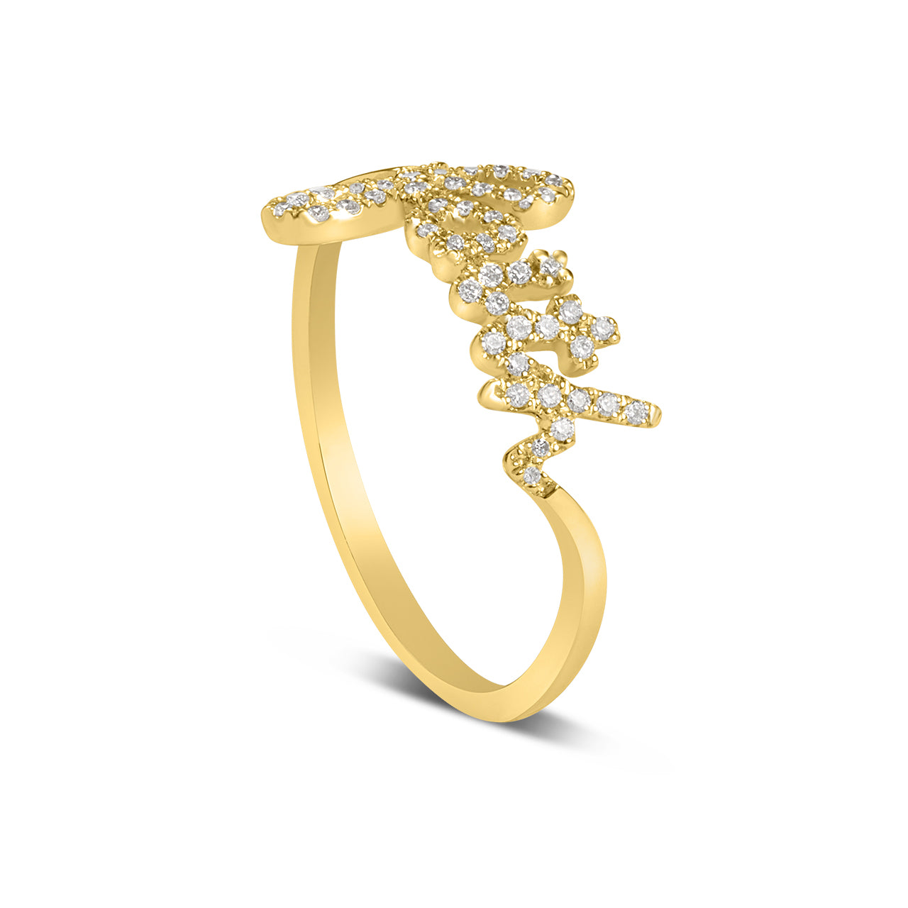 Diamond Faith Script Ring