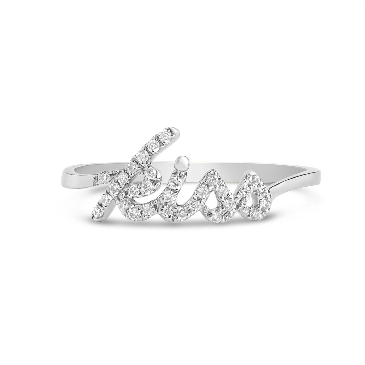 Diamond Kiss Script Ring