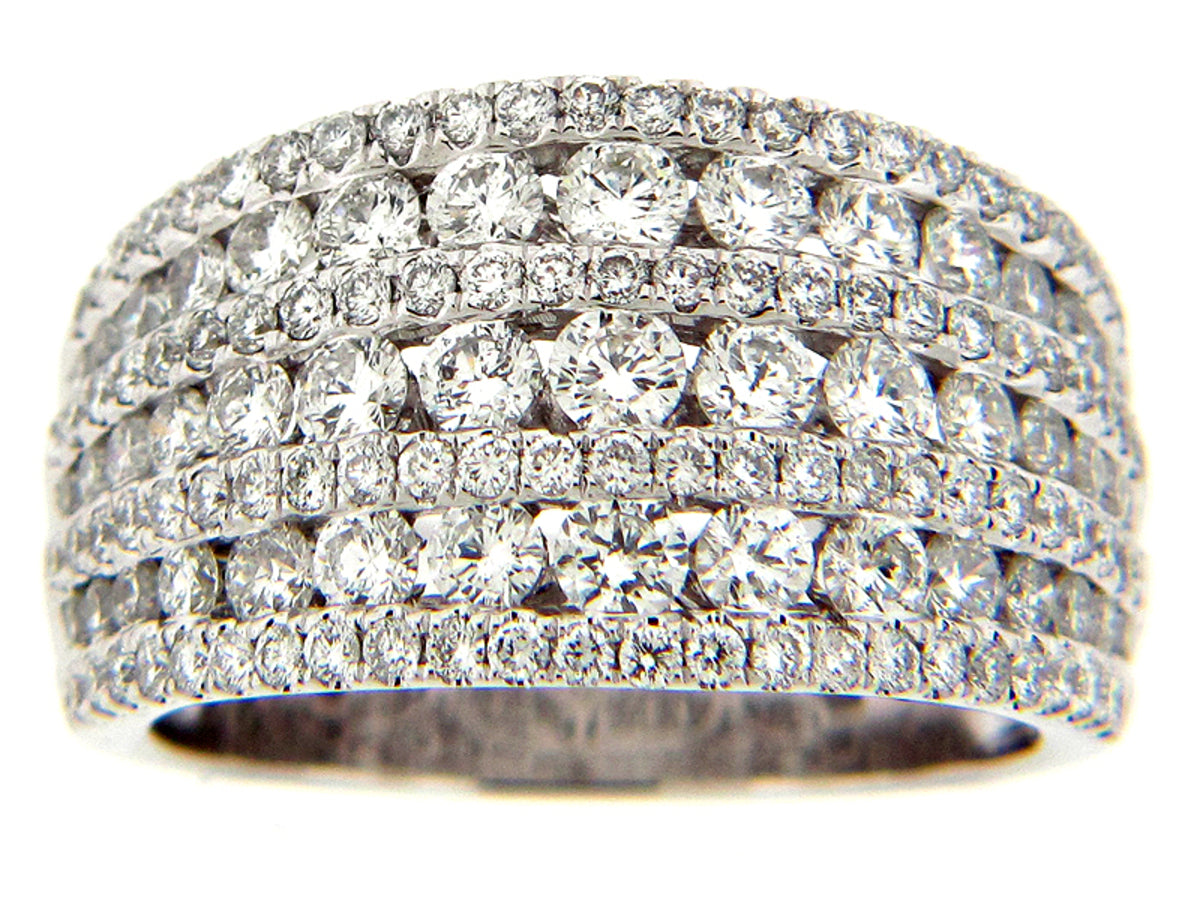 DIAMOND 3 ROW RING, 18KW (N), D=2.15