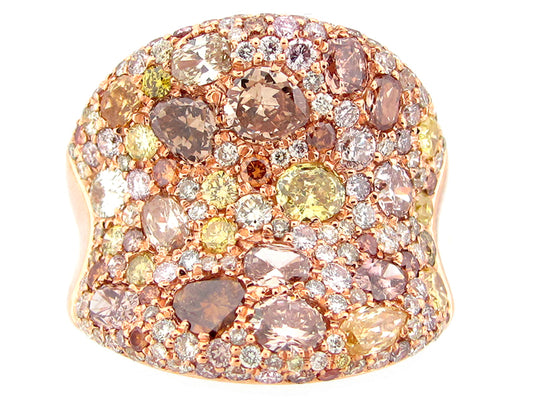 FANCY COLOR DIAMOND RING, 18KR (N)