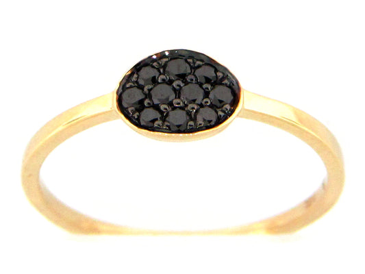 BLACK DIAMOND OVAL CLUSTER RING, 14KY (R)