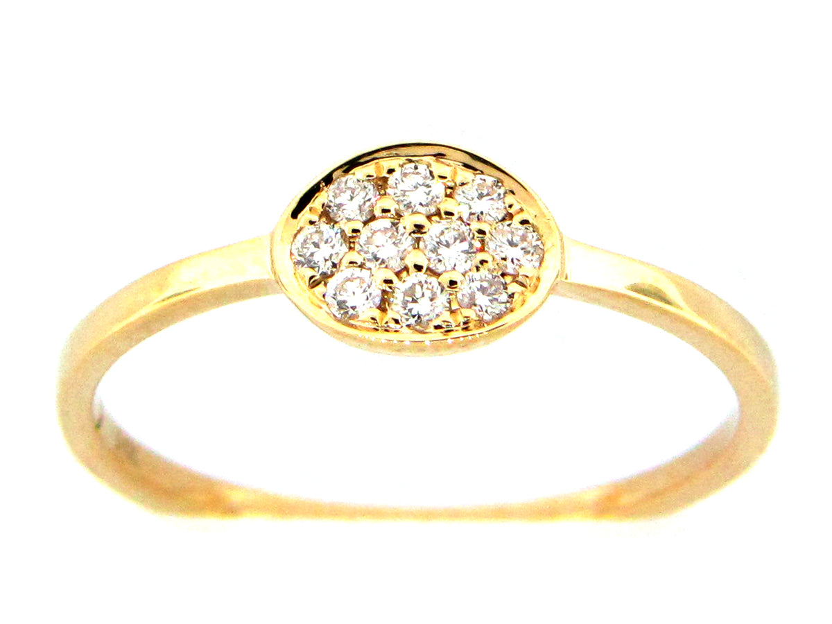 DIAMOND OVAL CLUSTER RING