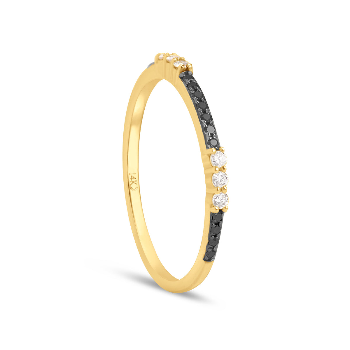 Black & White Diamond Stackable Band