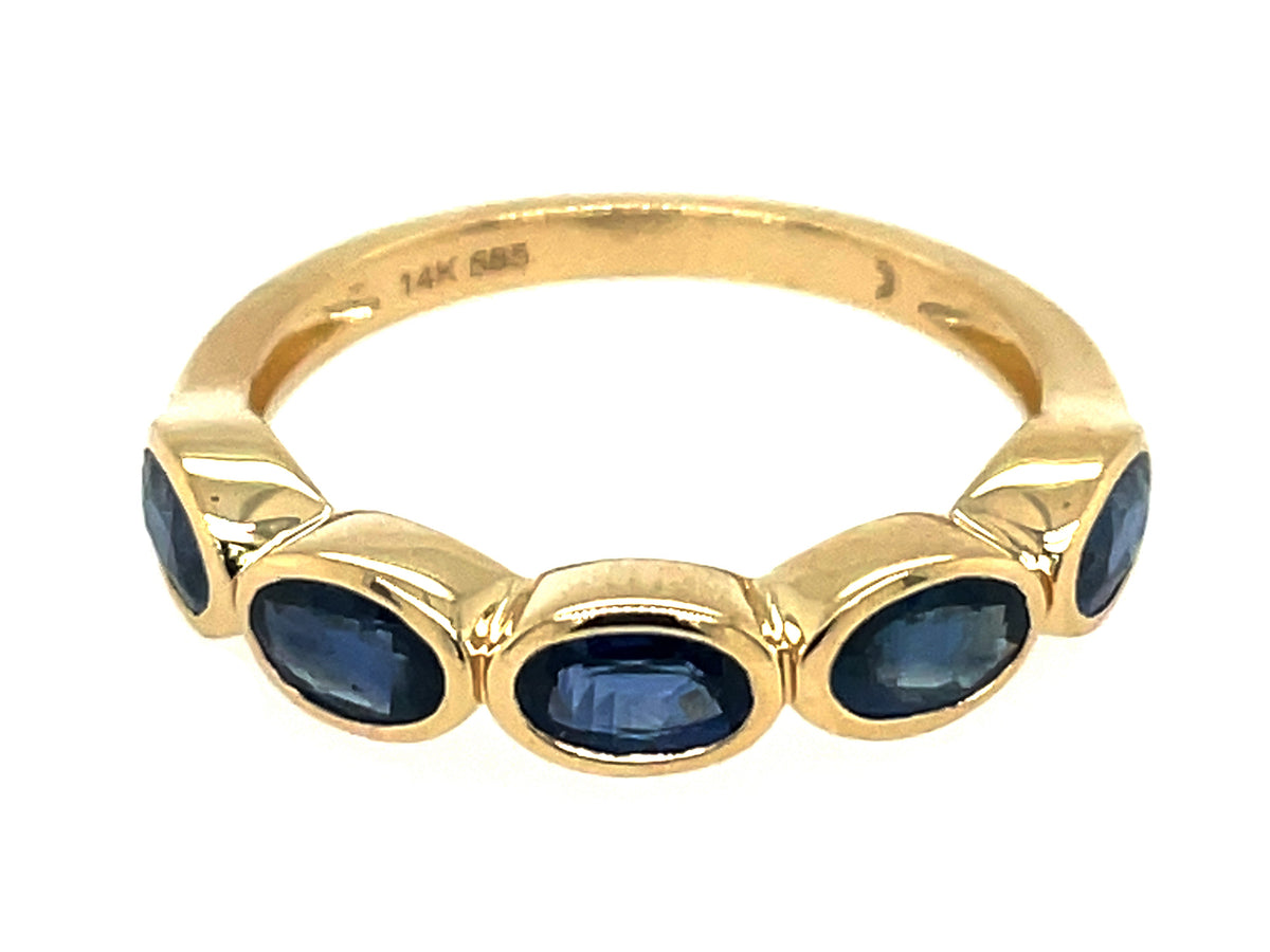 SAPPHIRE BEZEL RING, 14KY (H)