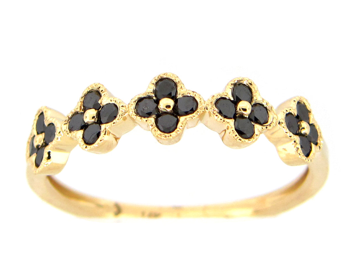 BLACK DIAMOND FLORETTE RING