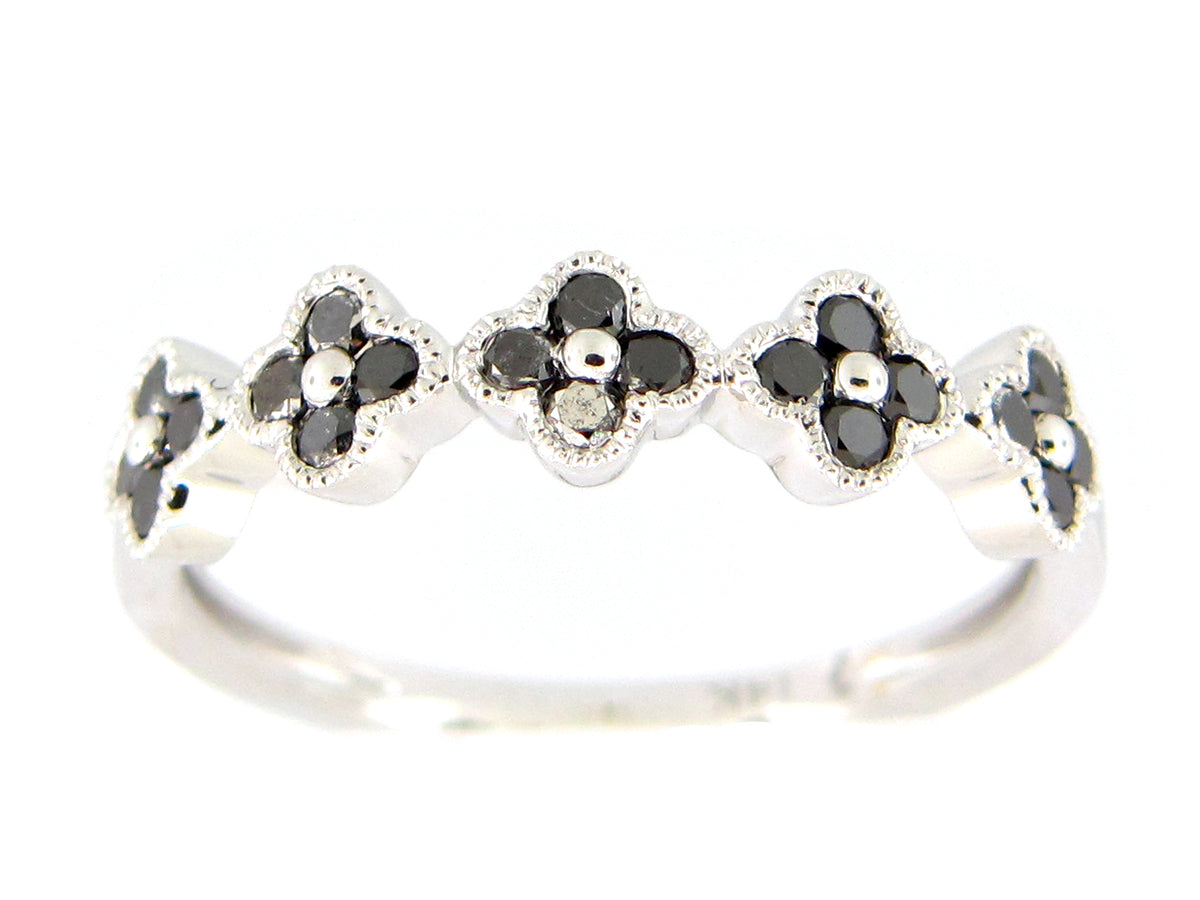 BLACK DIAMOND FLORETTE RING