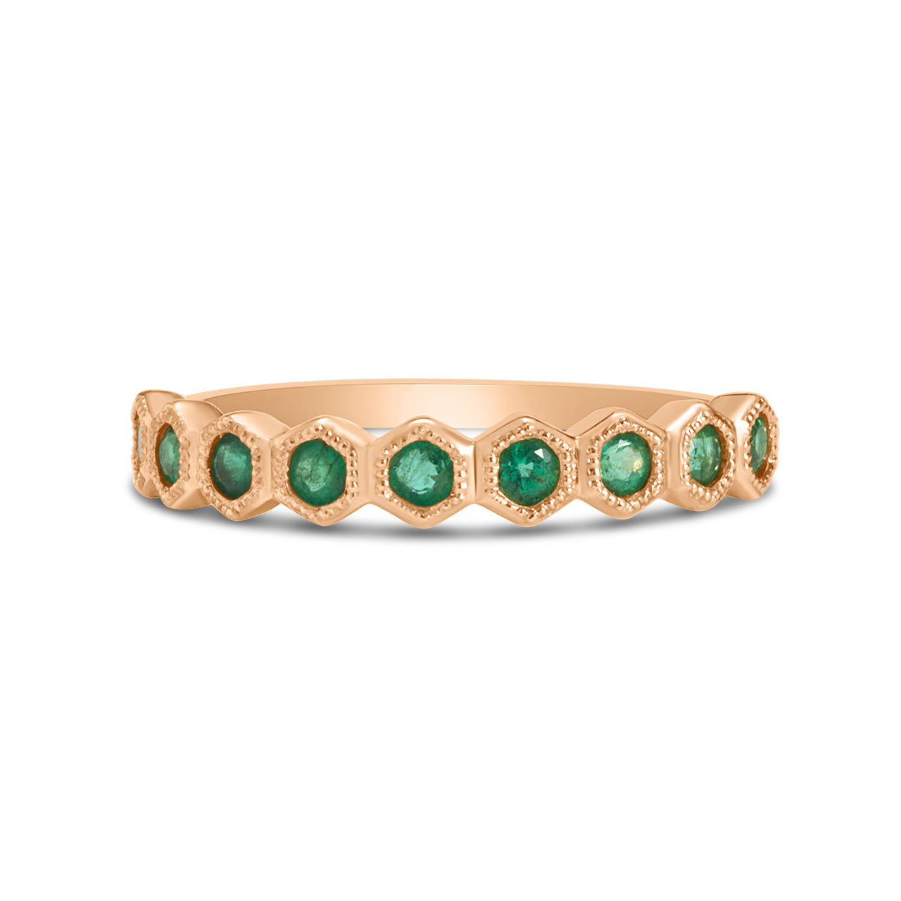 Emerald Honeycomb Stackable Band