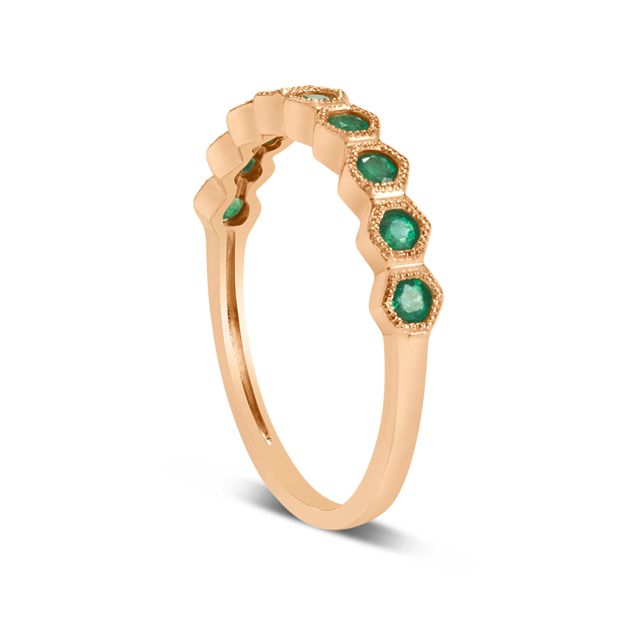 Emerald Honeycomb Stackable Band