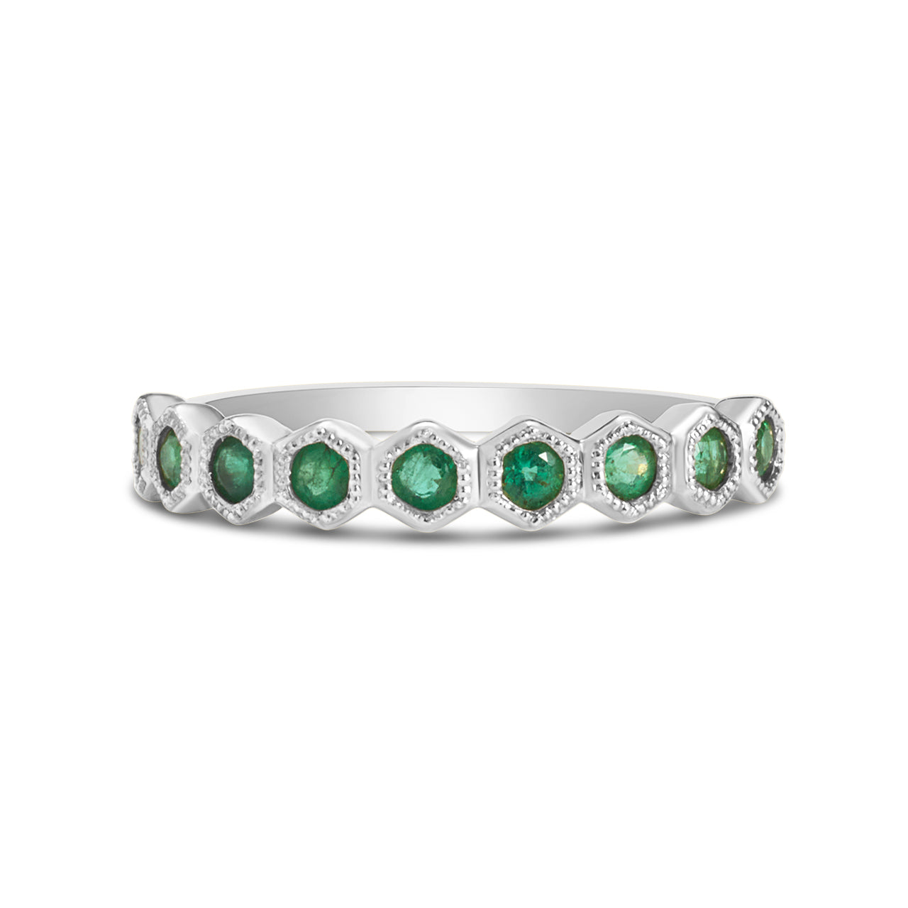 Emerald Honeycomb Stackable Band