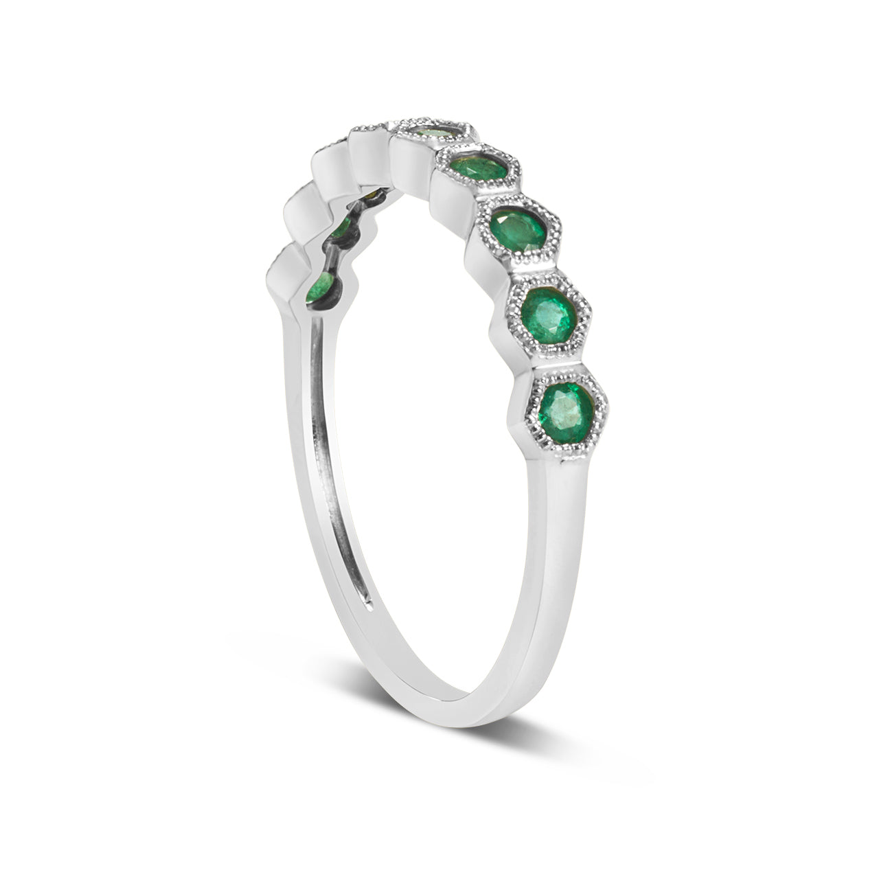 Emerald Honeycomb Stackable Band