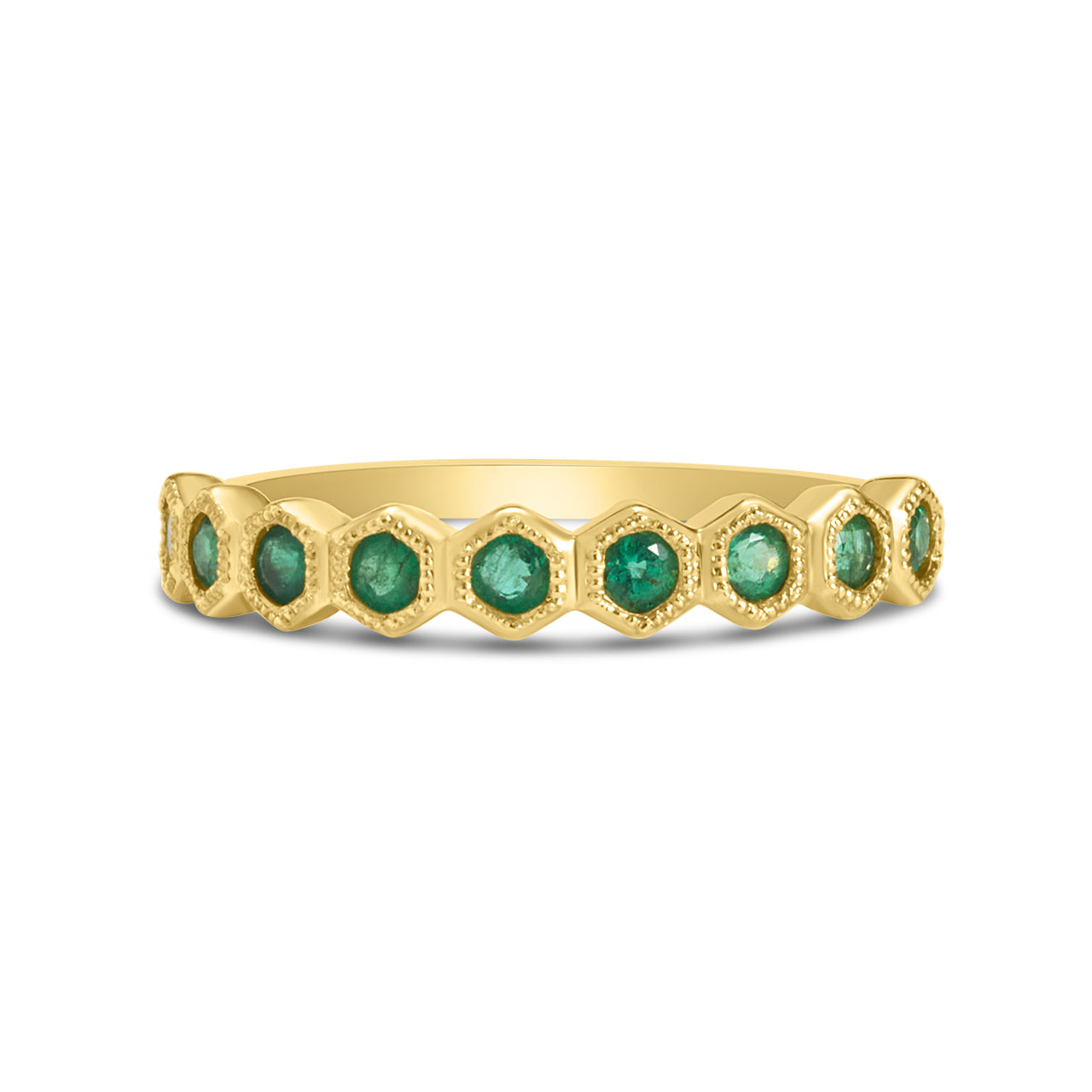Emerald Honeycomb Stackable Band