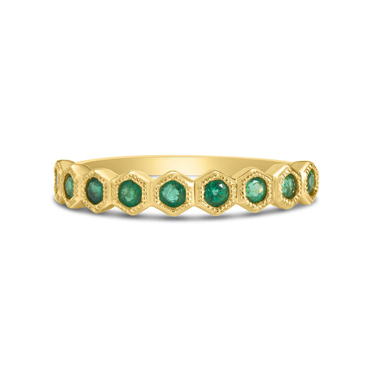 Emerald Honeycomb Stackable Band