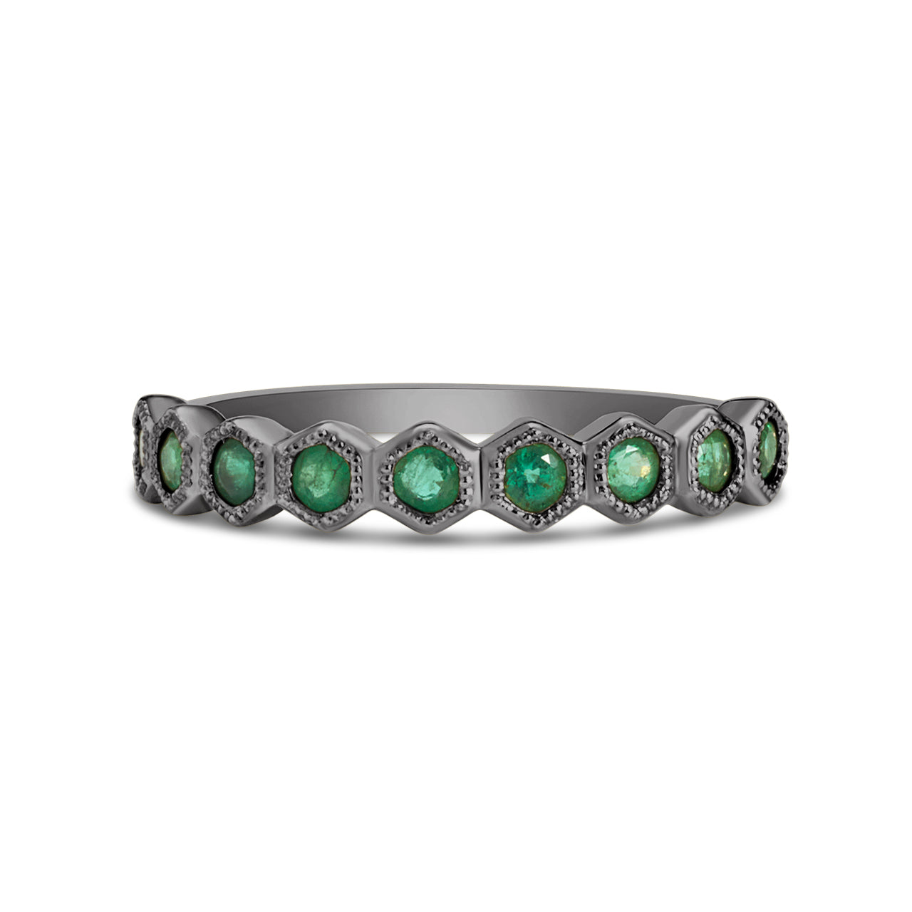 Emerald Honeycomb Stackable Band