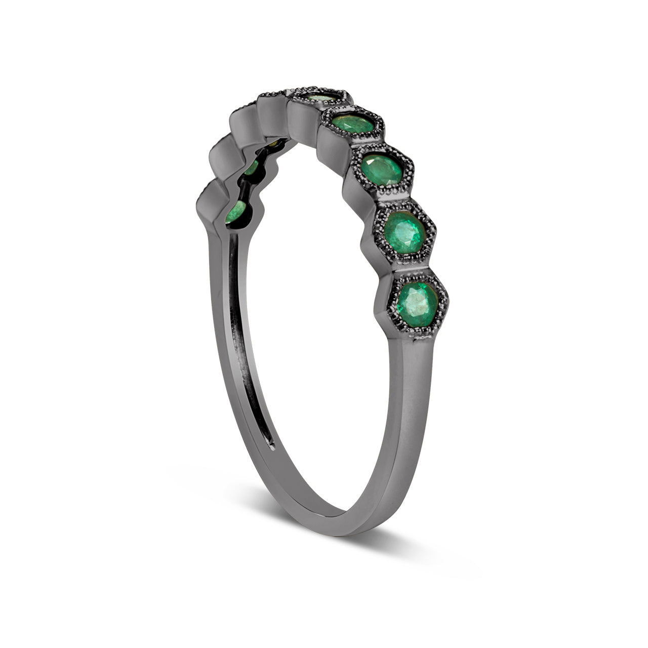 Emerald Honeycomb Stackable Band