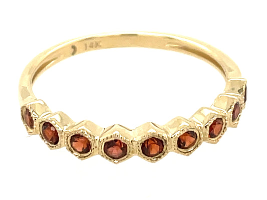 GARNET HONEYCOMB RING