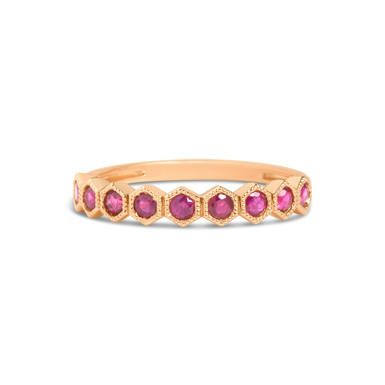 Ruby Honeycomb Stackable Band