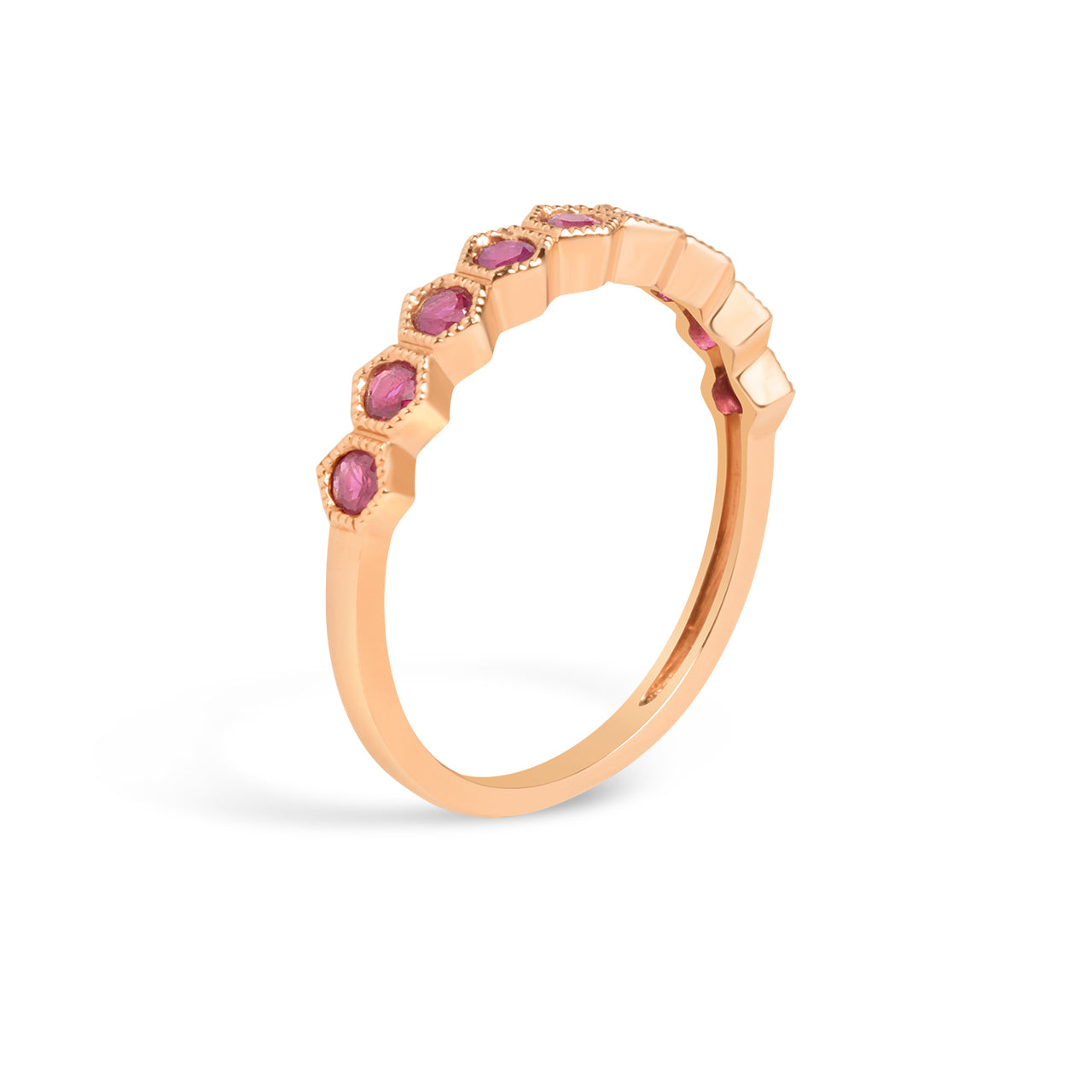 Ruby Honeycomb Stackable Band