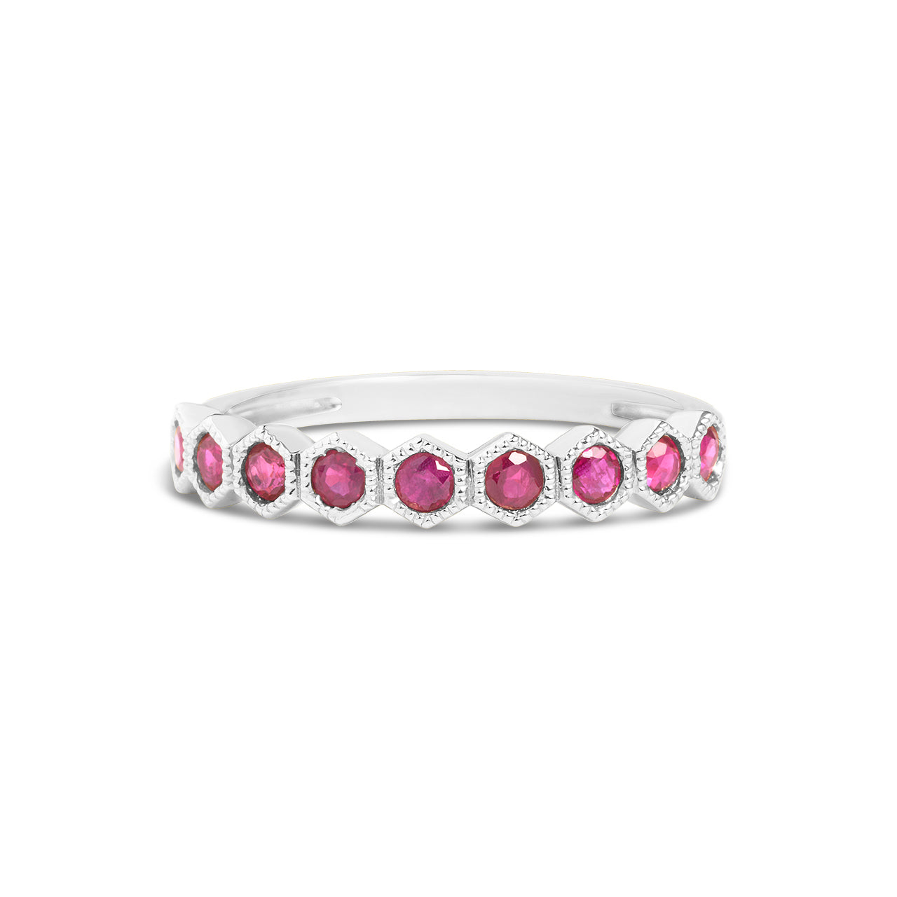Ruby Honeycomb Stackable Band