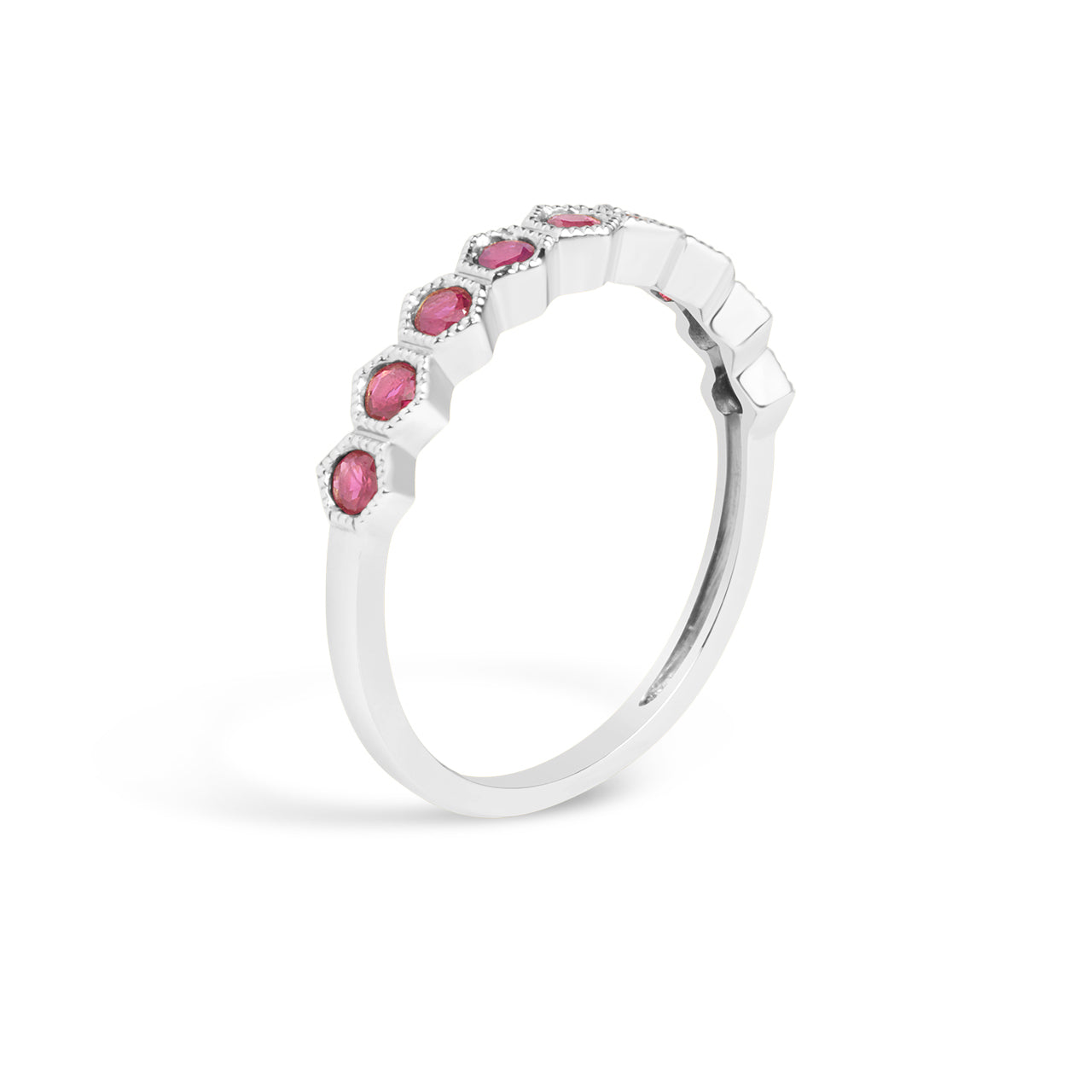 Ruby Honeycomb Stackable Band