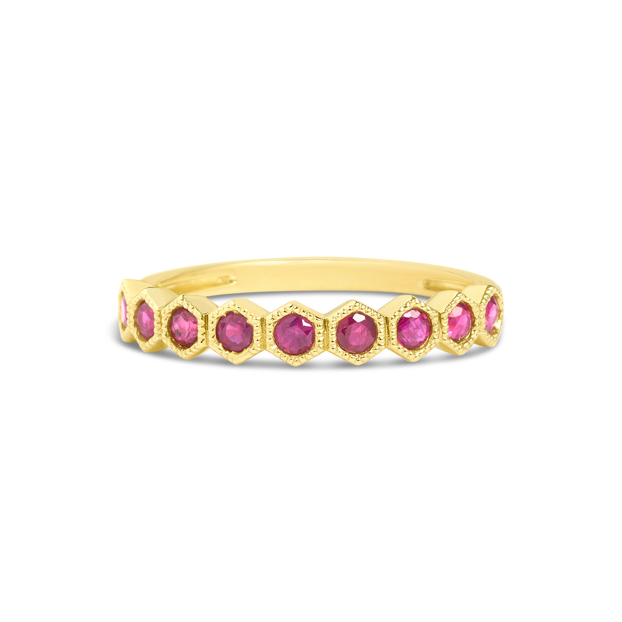 Ruby Honeycomb Stackable Band