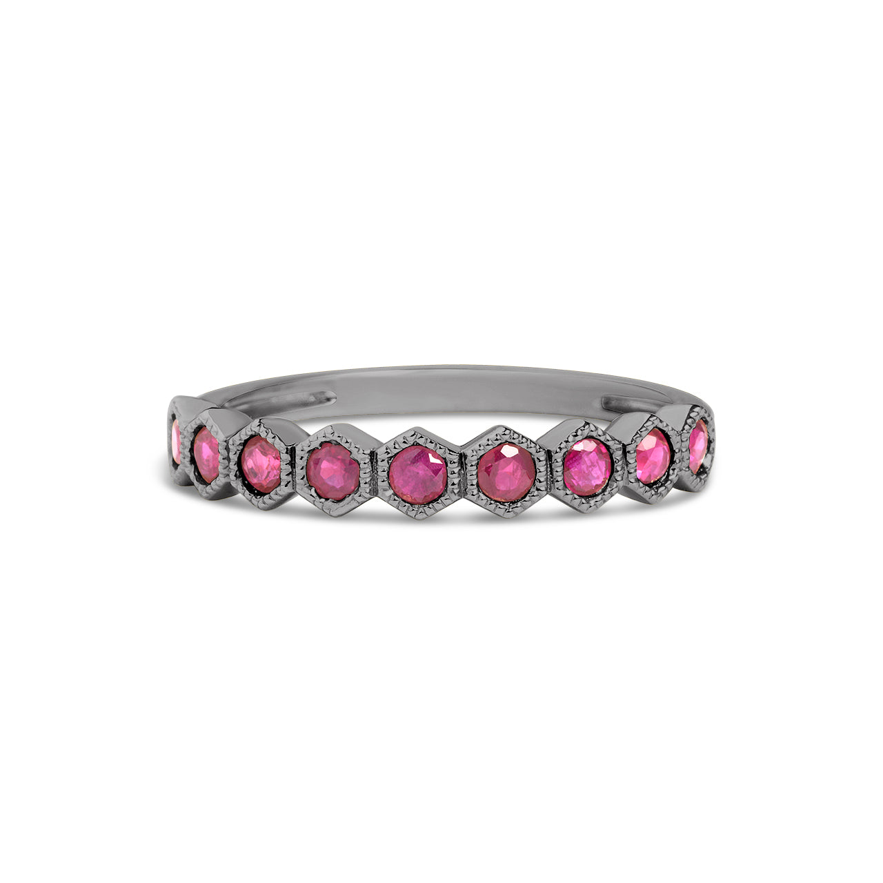 Ruby Honeycomb Stackable Band