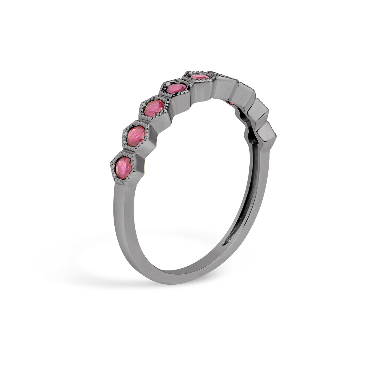 Ruby Honeycomb Stackable Band