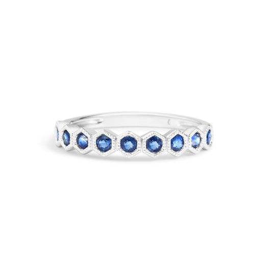 Sapphire Honeycomb Stackable Band