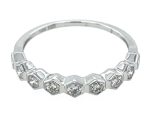 DIAMOND HONEYCOMB MILLGRAIN RING