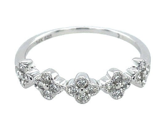 DIAMOND FLORETTE MILLGRAIN RING