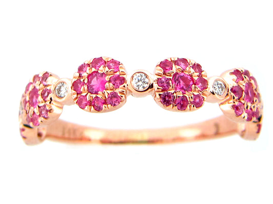 PINK SAPPHIRE & DIAMOND RING, 14KR (H)