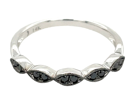 BLACK DIAMOND RING, 14KW (R)