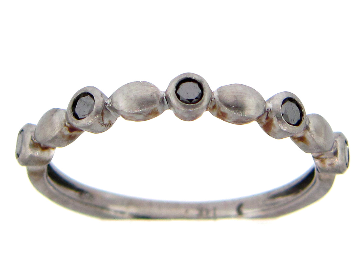 BLACK DIAMOND RING, SATIN FINISH, 14K BLACK FINISH (R)