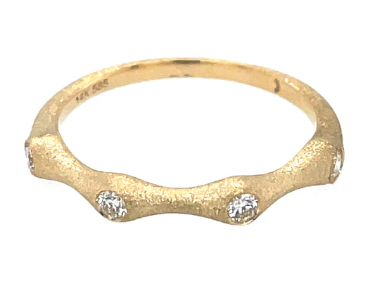 DIAMOND BEZEL RING, SATIN FINISH