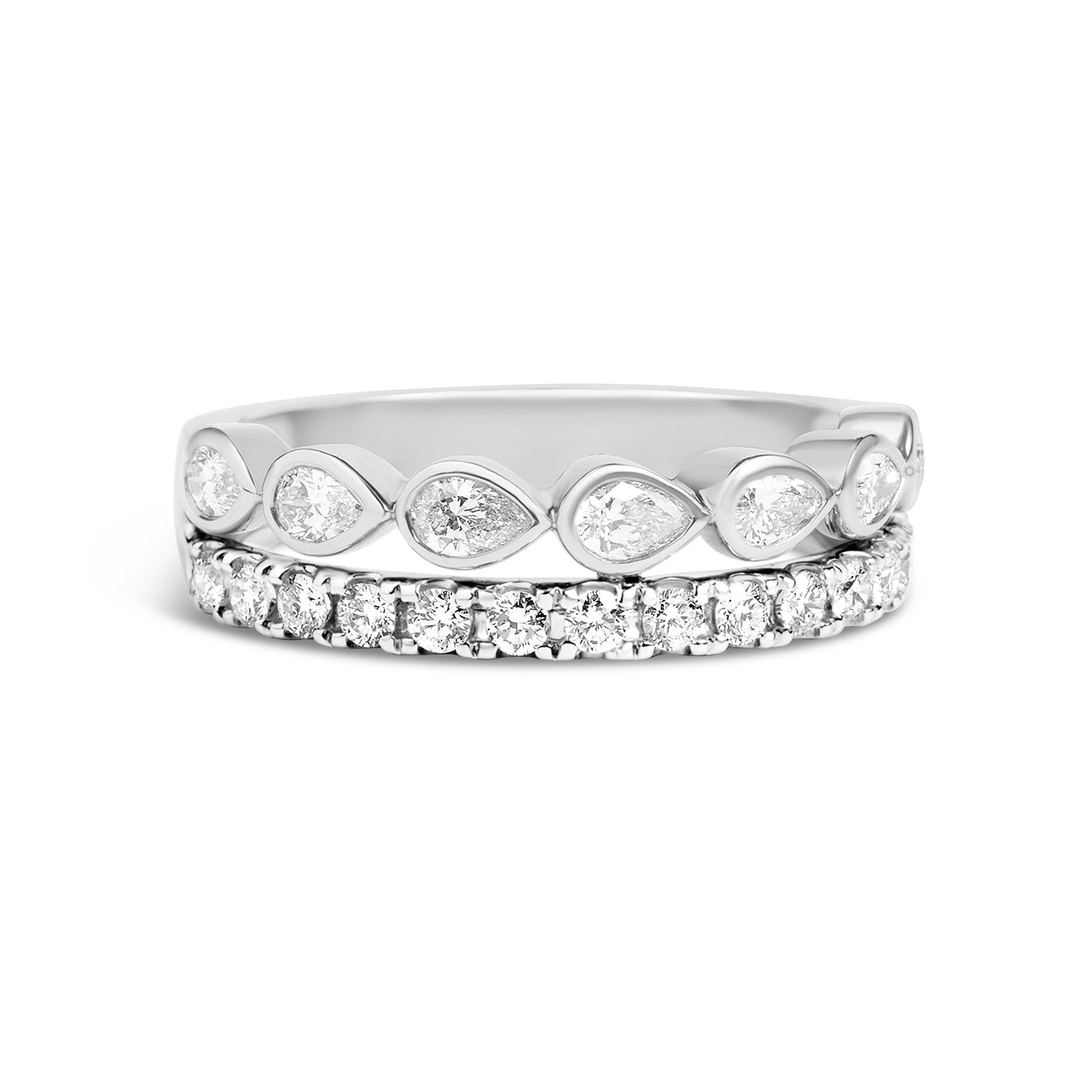 Diamond Pear & Round Duet Band