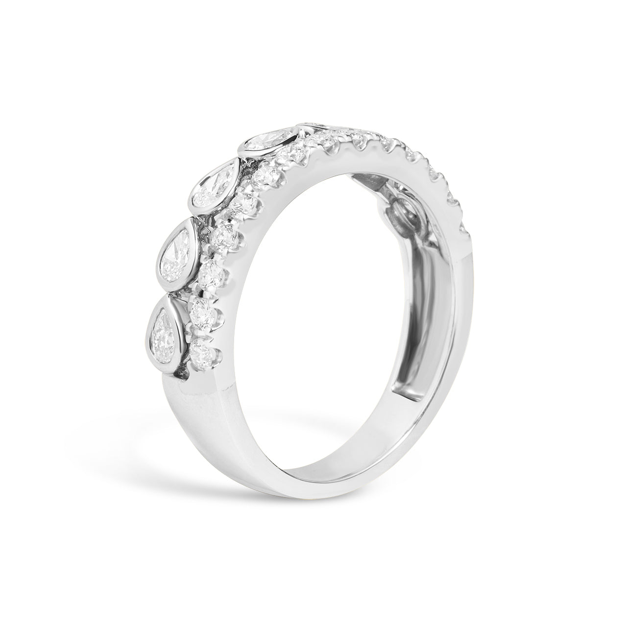Diamond Pear & Round Duet Band